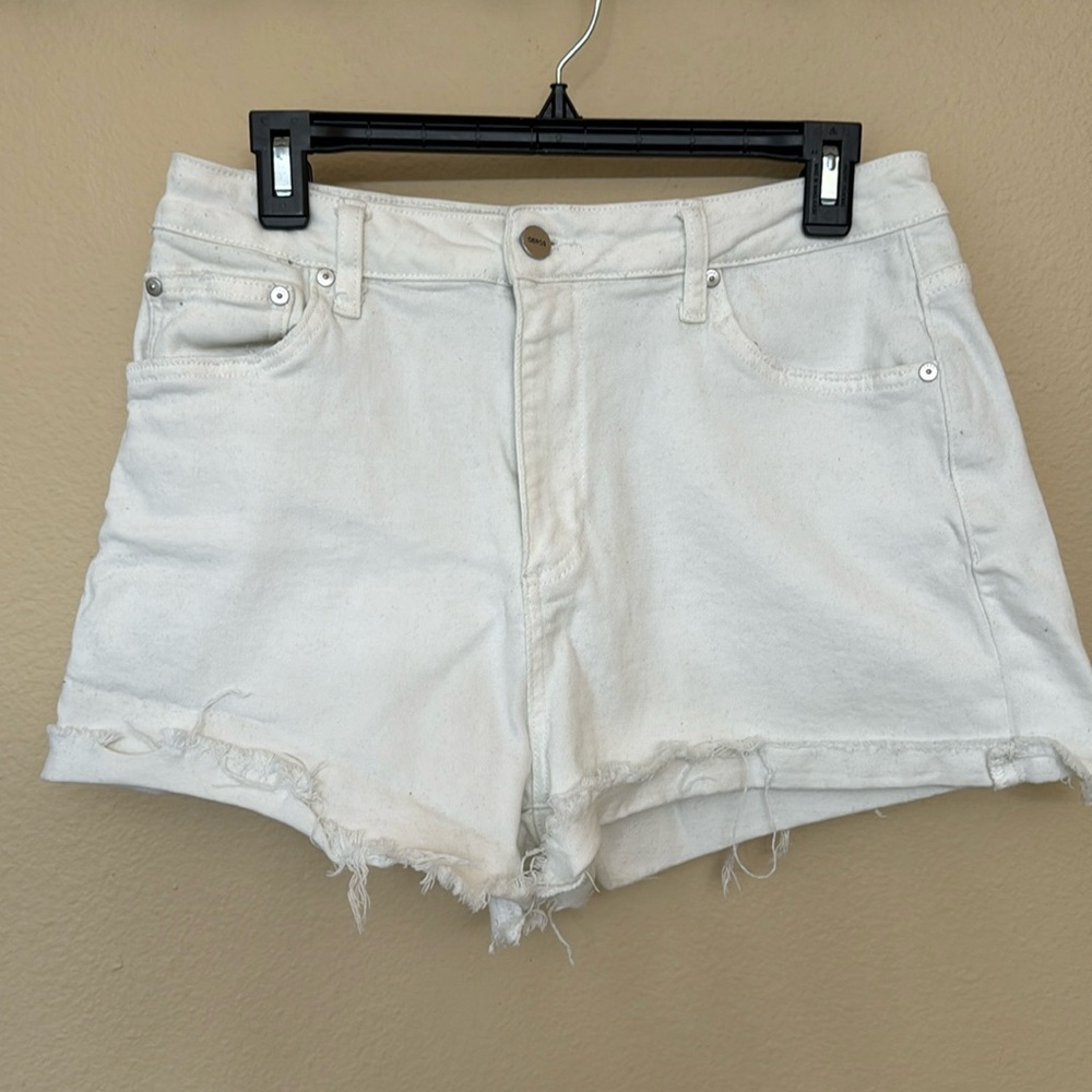 White jean shorts